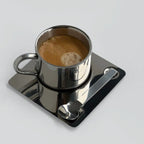Mirror Cup With Saucer And Spoon